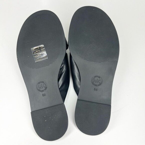 MICHAEL Michael Kors Elena Knotted Slide Sandals Black Size 6M - Picture 8 of 14